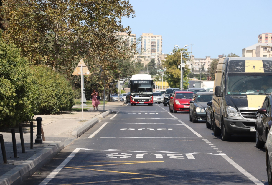 Azadlıq prospektində 3 kilometrlik avtobus zolağı təşkil edilib